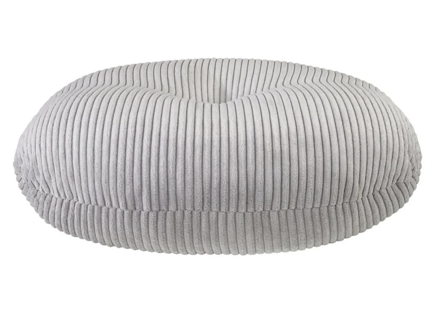 XDREAM Pouf rundes Bodensitzkissen Grau Modernes Korddesign - Bild 2