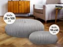 XDREAM Pouf rundes Bodensitzkissen Grau Modernes Korddesign Bild 4