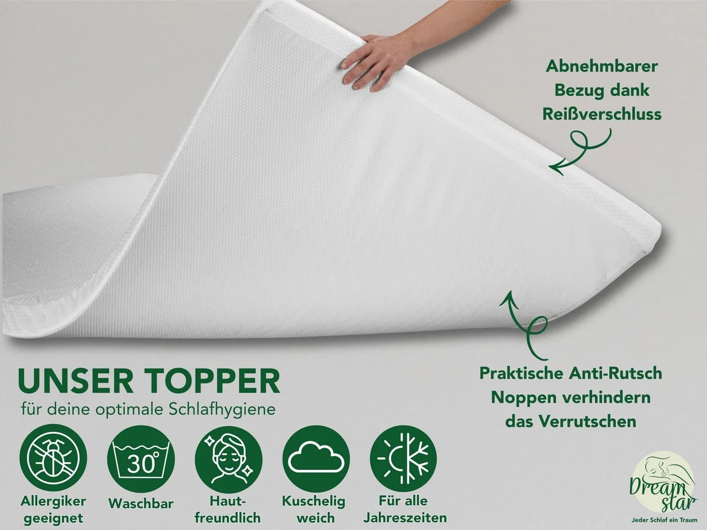 Dreamstar Duo Matratzentopper Gel-Memoryschaum 7 cm - Bild 4