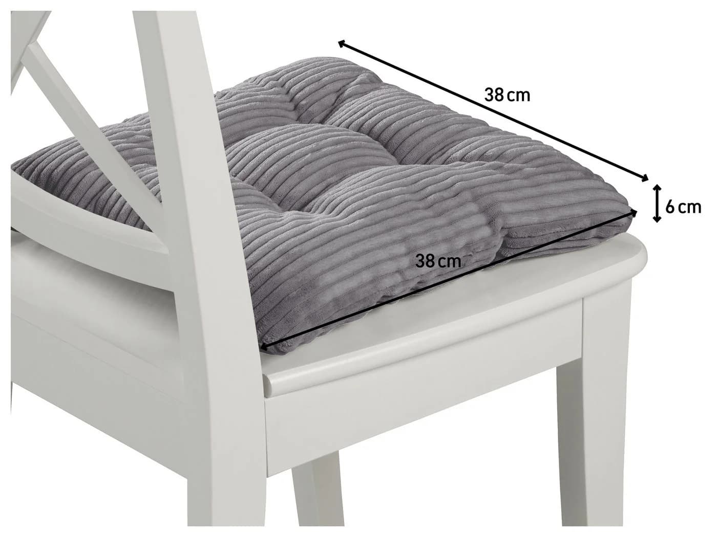 XDREAM Stuhlkissen Set Grau Robust Indoor Outdoor