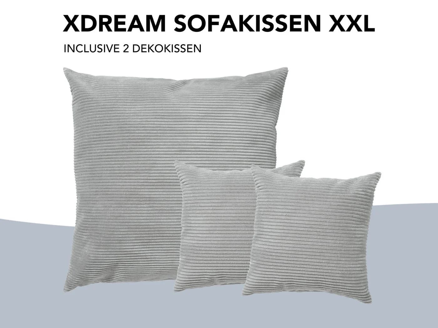 XDREAM Sofakissen-Set 3-tlg. Cord-Optik Modern Klassisch - Bild 3