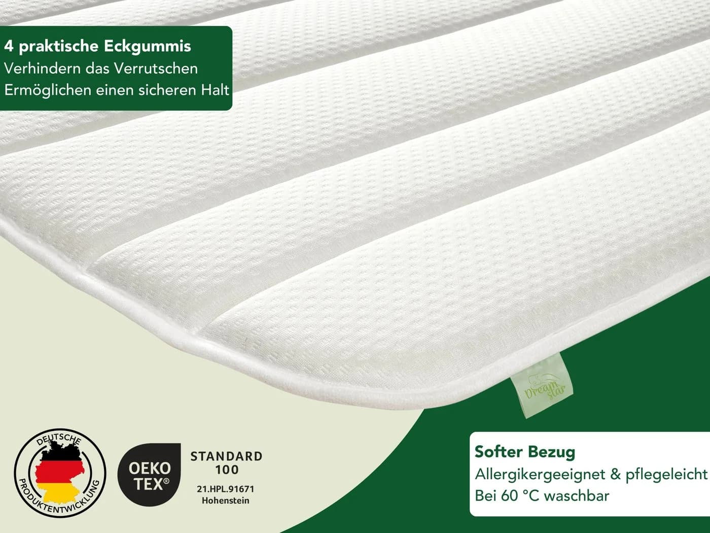 Dreamstar Topper Matratzenauflage 3 cm Kaltschaum Polyester Weiss - Bild 4