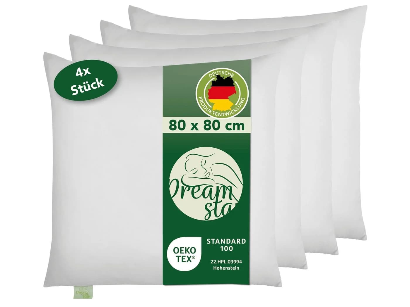 Dreamstar Microfaserkissen Weiß Faserfüllung Allergikerfreundlich - Bild 2