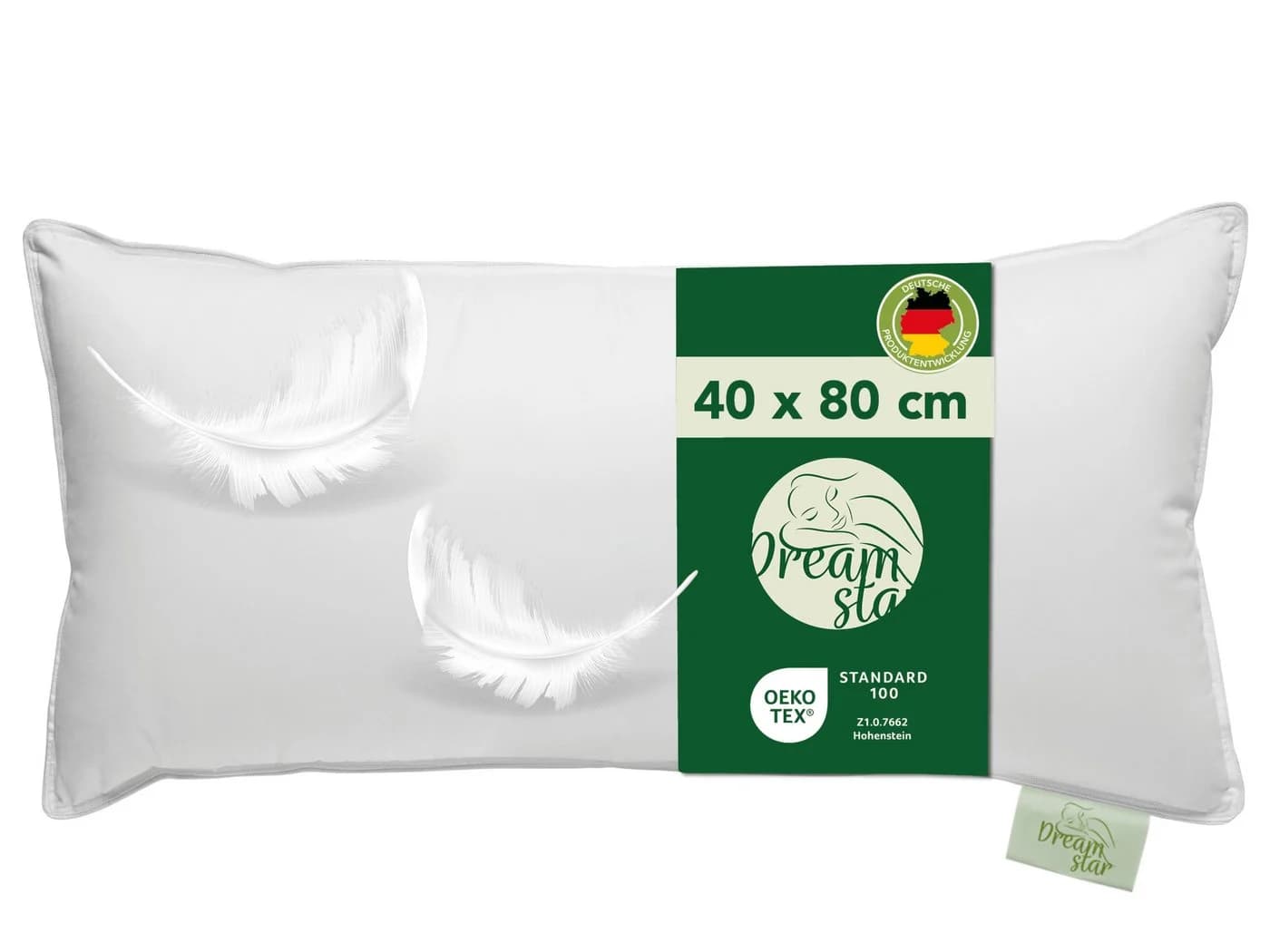 Dreamstar 3-Kammer-Kopfkissen Daunenkissen Weiss Baumwolle - Bild 2
