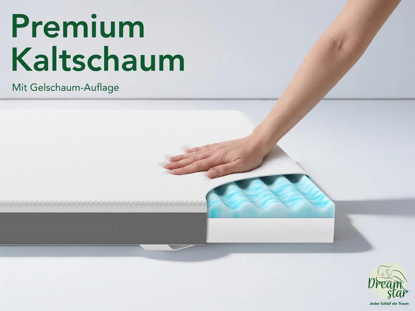 Dreamstar Topper 7-Zonen mit Gel-Memoryschaum H2/H3 8 cm weiß - Bild 4