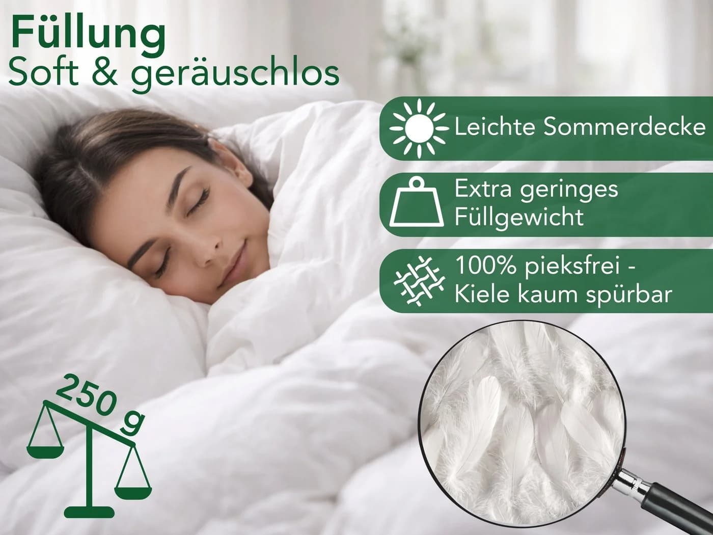 Dreamstar Daunen- und Federbettdecke Ganzjahresdecke 70/30 Weiß