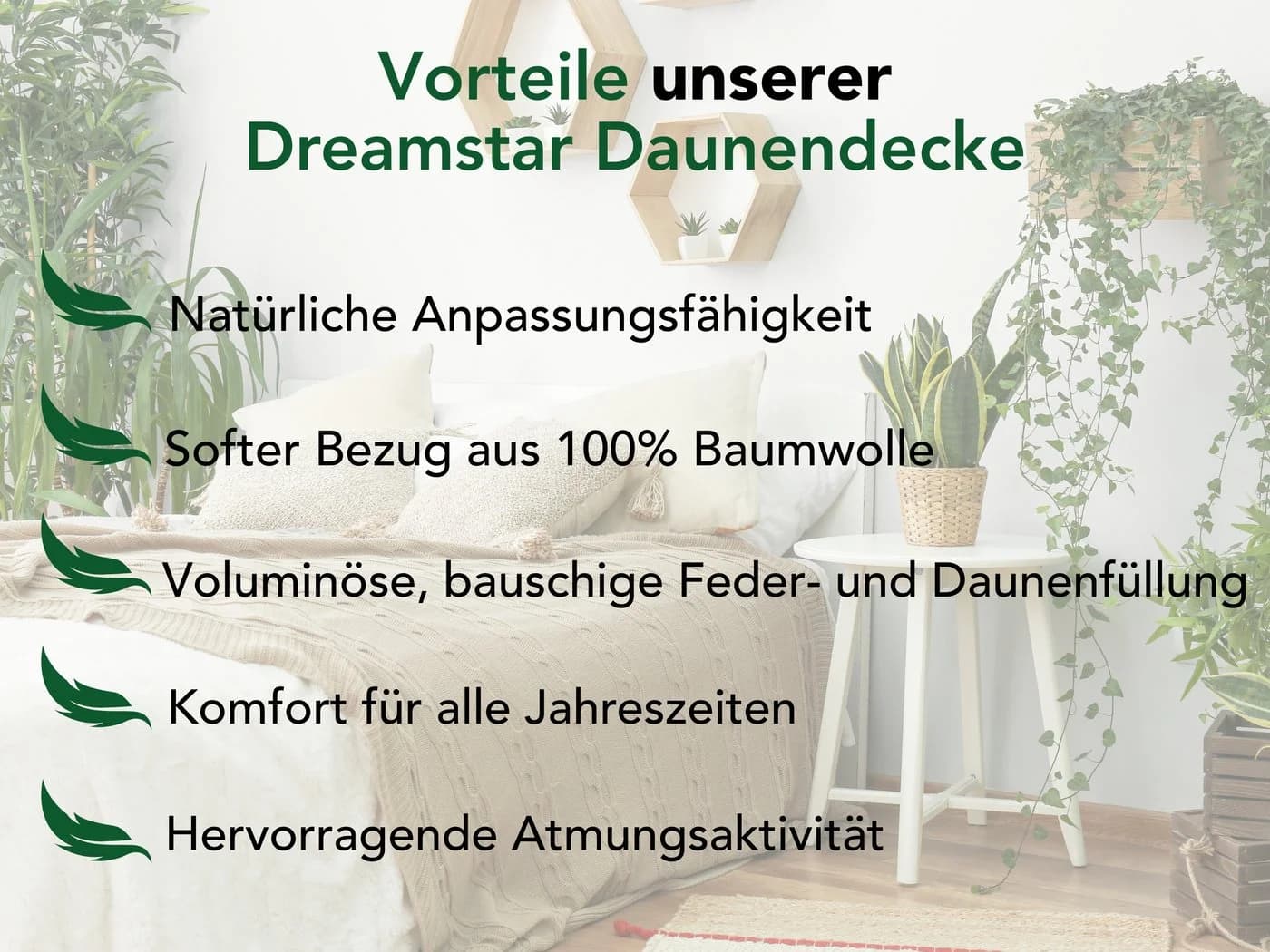 Dreamstar Daunen- und Federbettdecke Ganzjahresdecke 70/30 Weiß - Bild 5