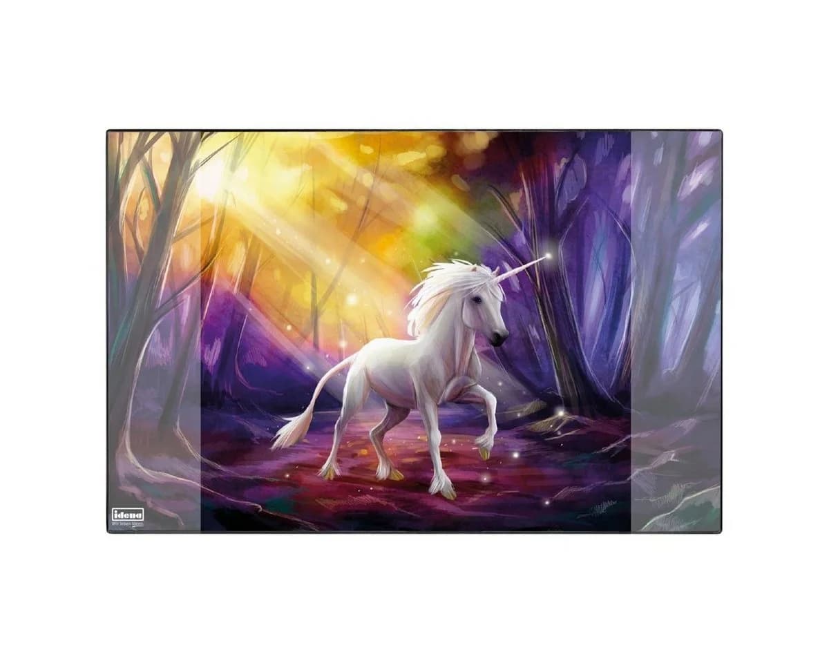 Idena Schreibtischunterlage Einhorn Motiv mit Einstecktaschen