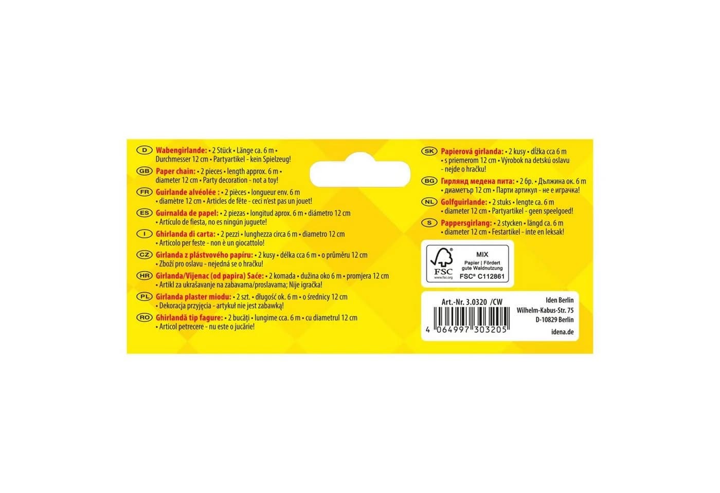 Idena Wabengirlande 6m 2er Set Bunt FSC - Bild 4