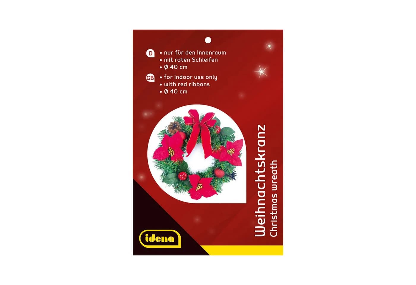 Idena Adventskranz mit roten Schleifen Ø40cm für Innen