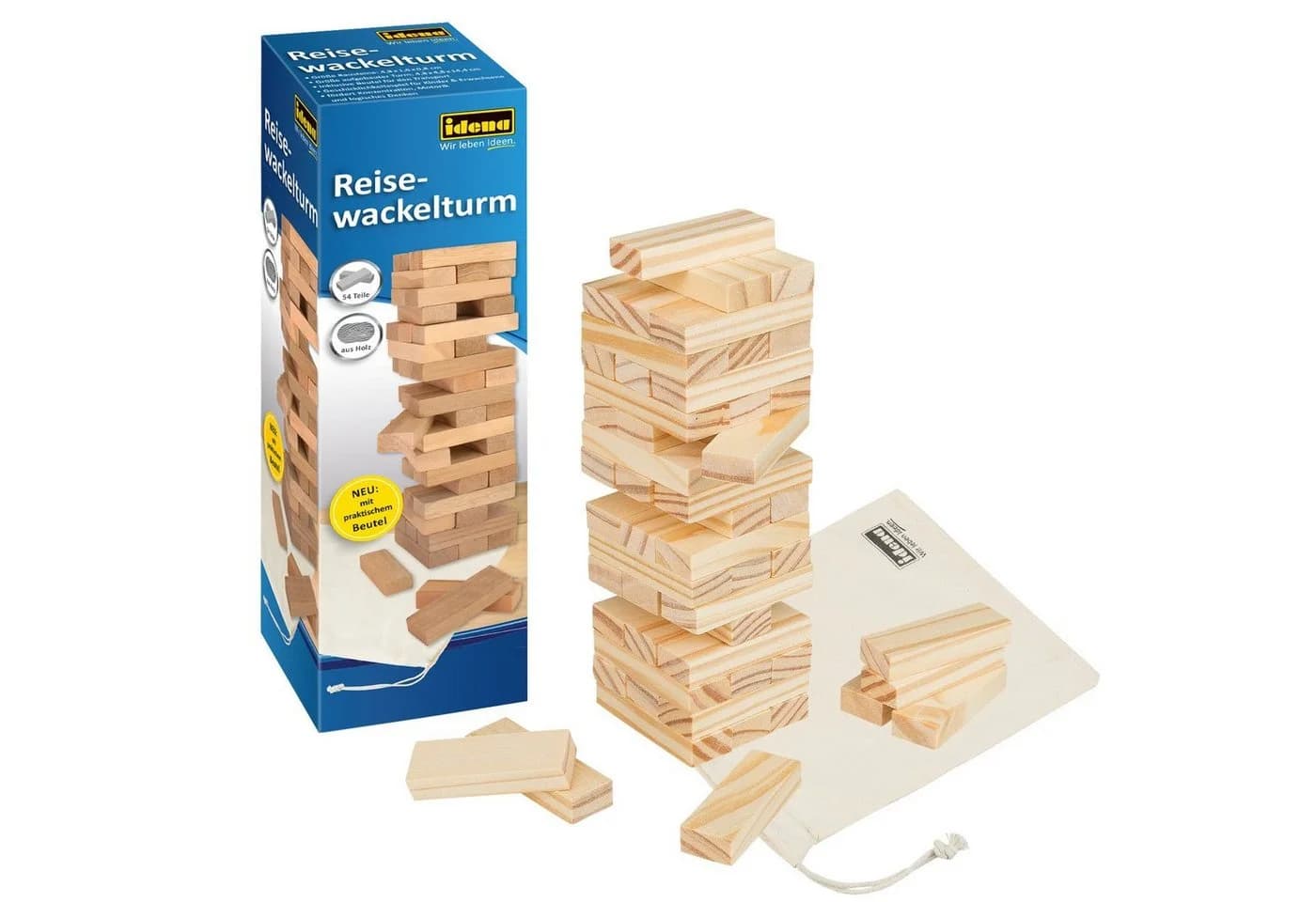 Idena Reisespiel Wackelturm aus Holz Geschicklichkeitsspiel - Bild 2