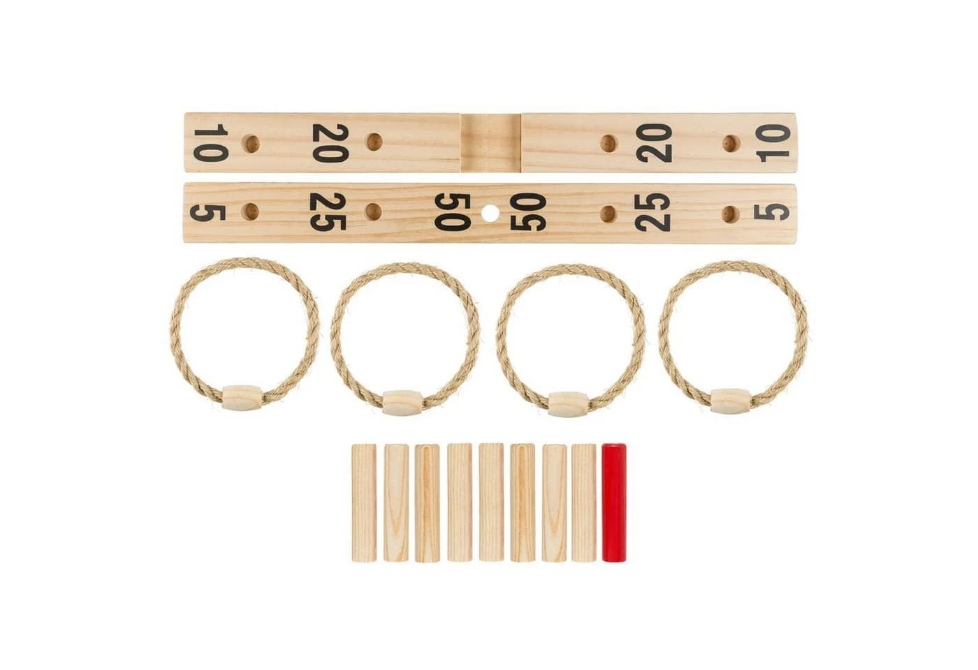 Idena Spiel Ringwurfspiel 50 x 50 cm Holz 9 Stäbe 4 Ringe - Bild 5