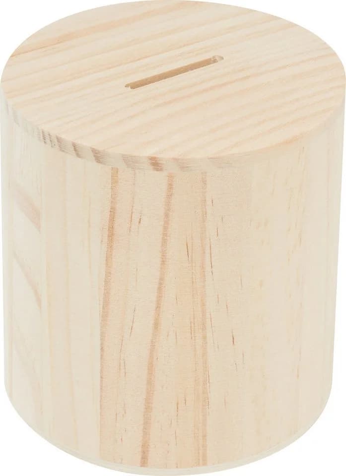 Rico Design Holz-Spardose rund 10x10cm zum Dekorieren