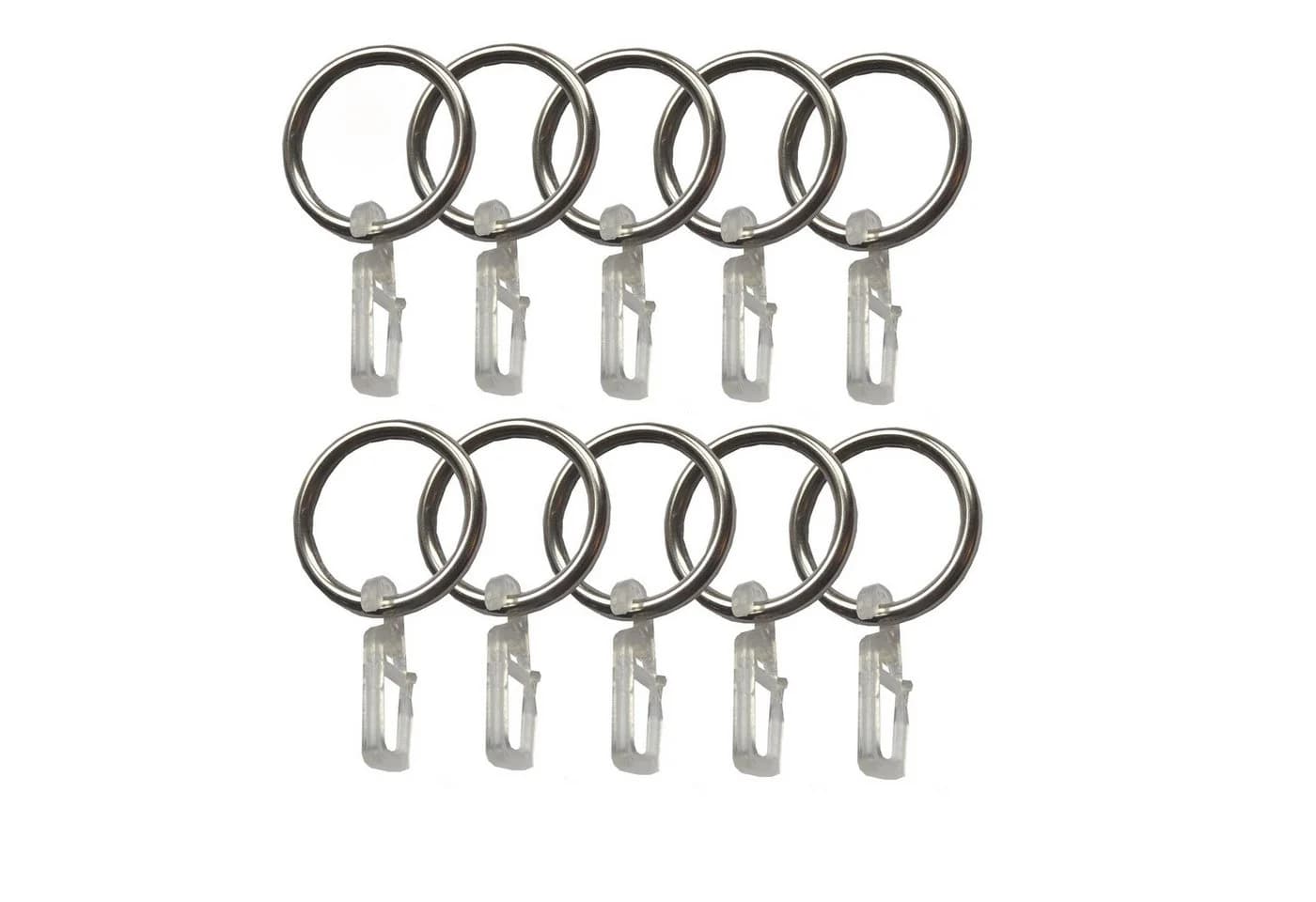 BASIT Gardinenring Metallringe mit Überklipshaken C10 für 16 mm - Bild 2