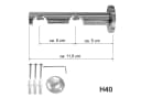 BASIT Gardinenstange 120cm Edelstahloptik Zweiläufig Aluminium Bild 1