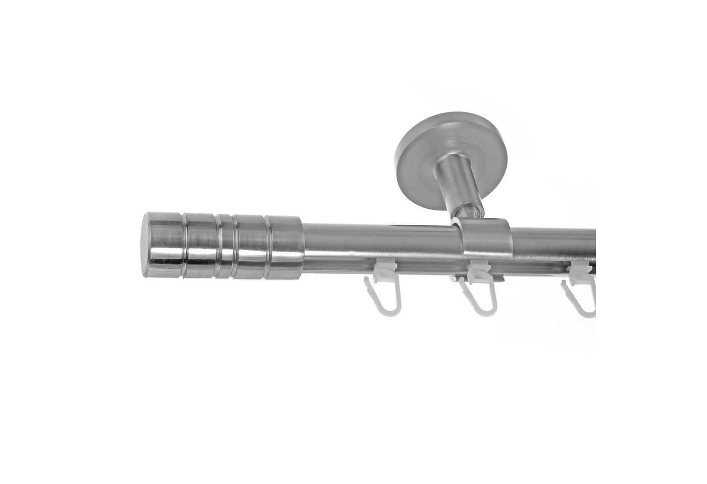 BASIT Gardinenstange Innenlauf Edelstahloptik 20mm mit Deckenträgern 120 cm - Bild 2
