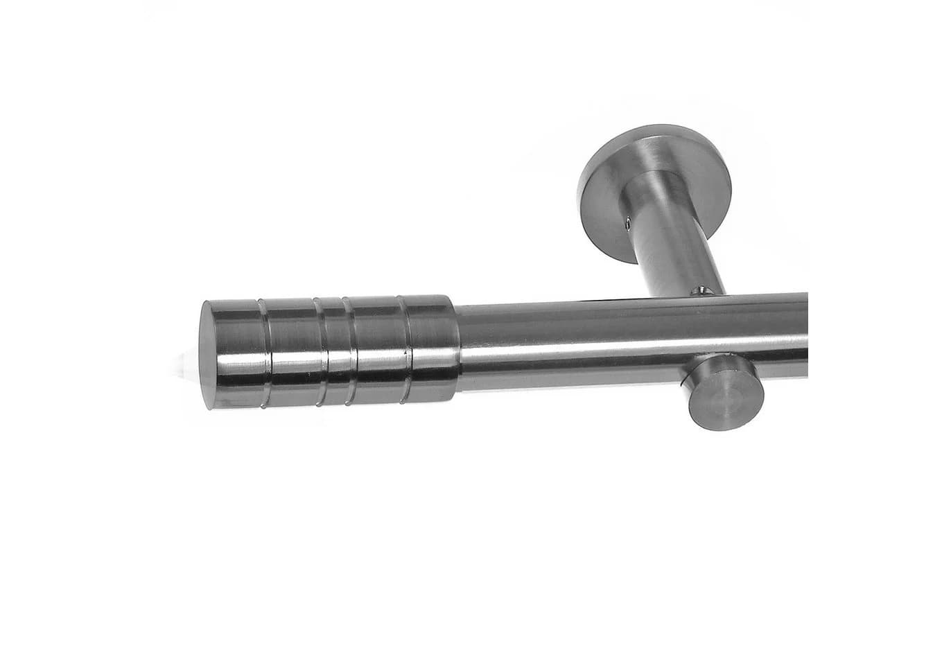 BASIT Gardinenstange Edelstahloptik 20mm mit Wandträgern - Bild 2
