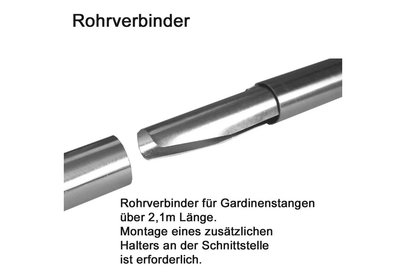 BASIT Doppelgardinenstange Edelstahloptik 120 cm mit Kristallkappen - Bild 4
