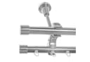 BASIT Gardinenstange Rohr und Innenlauf Edelstahloptik 20mm mit Deckenträgern 120 cm E30, Ø 20 mm, 2-läufig, verschraubt, Metall, D61RI 120 cm E30 Kappe Bild 2