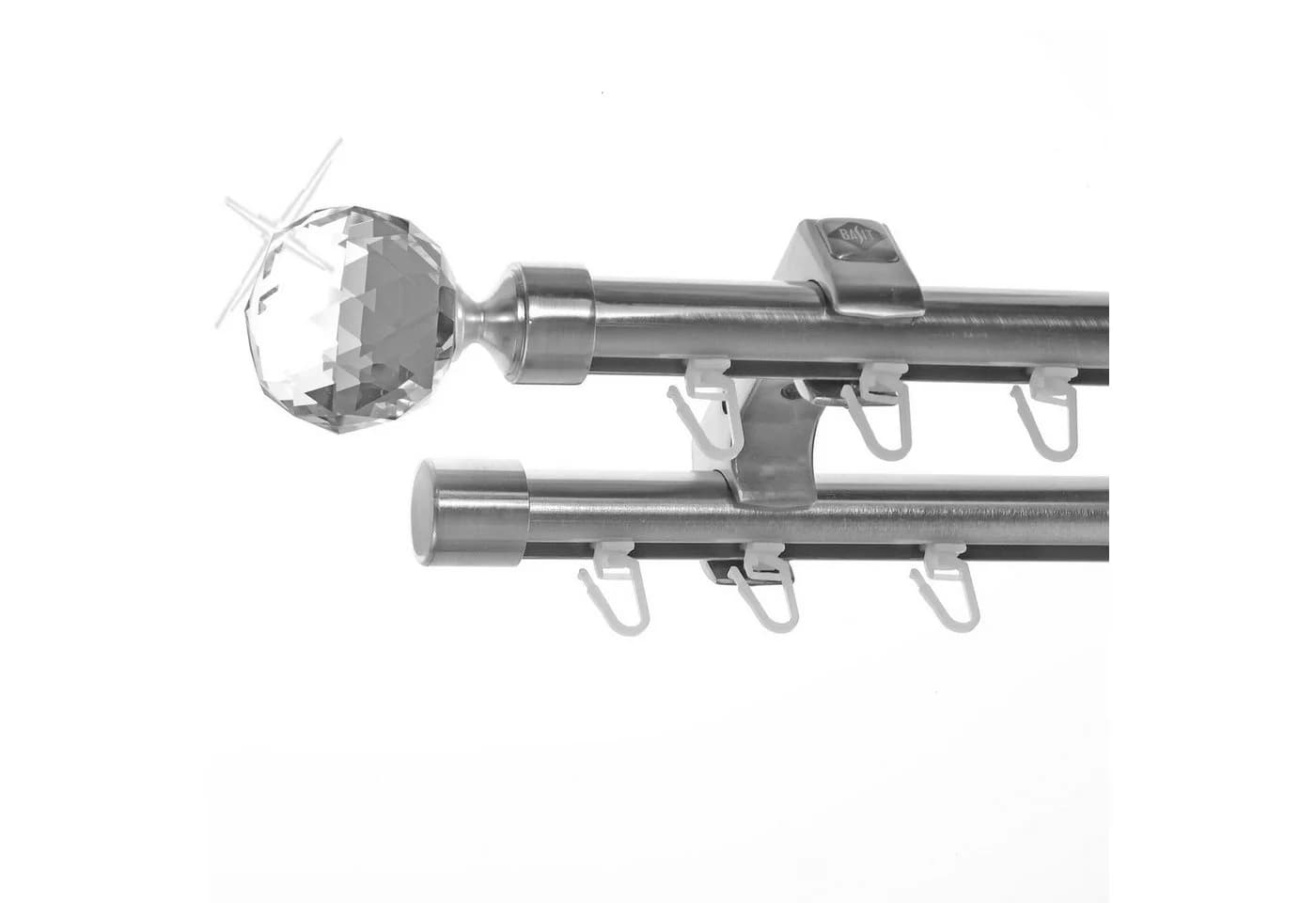 BASIT Gardinenstange 120cm Edelstahloptik Aluminium - Bild 2