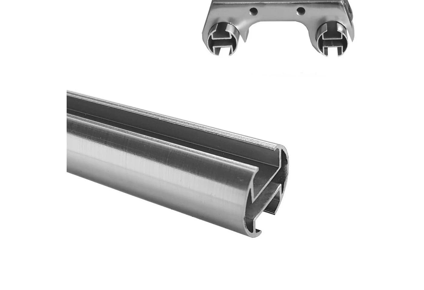 BASIT Gardinenstange 120cm Edelstahloptik Aluminium - Bild 3