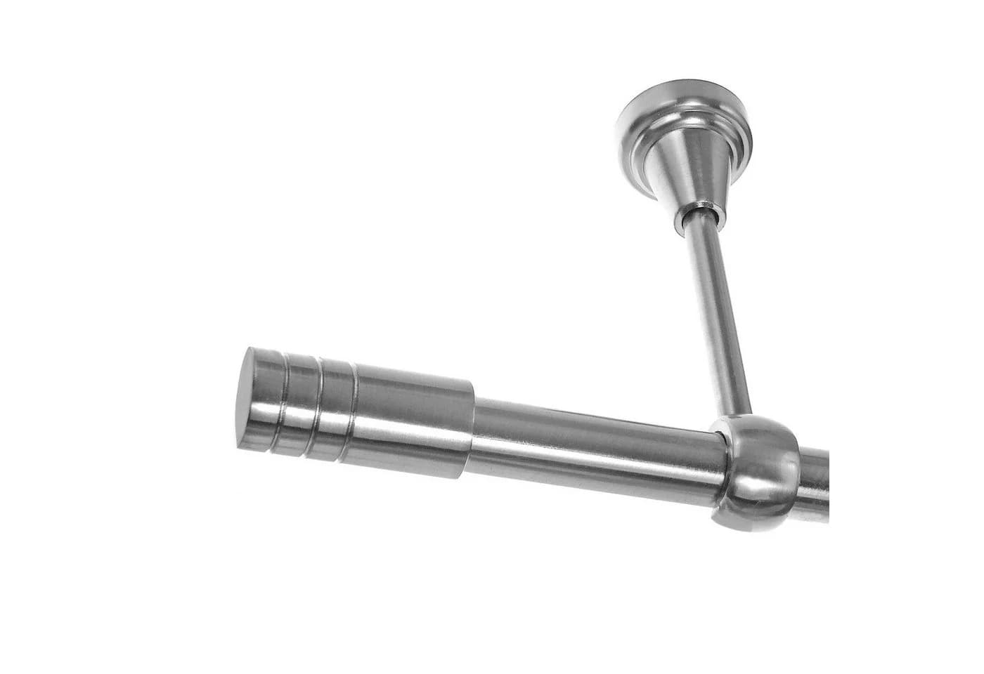 BASIT Gardinenstange Edelstahloptik 19mm mit Deckenträgern 120 cm E60 - Bild 2