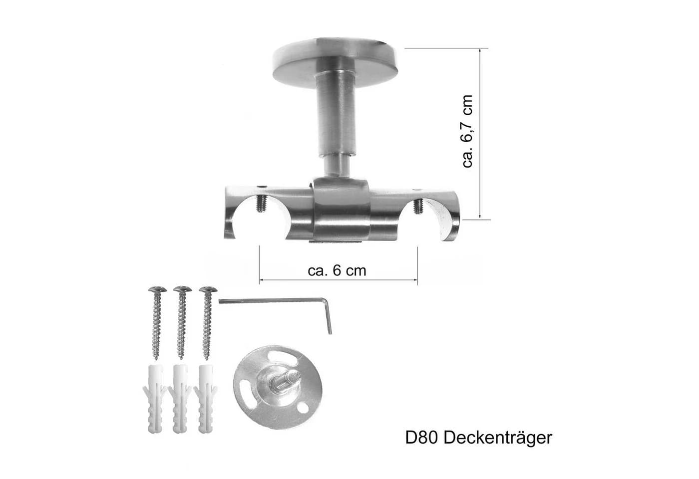 BASIT Gardinenstange Innenlauf 16 mm Edelstahl-Look 2-läufig