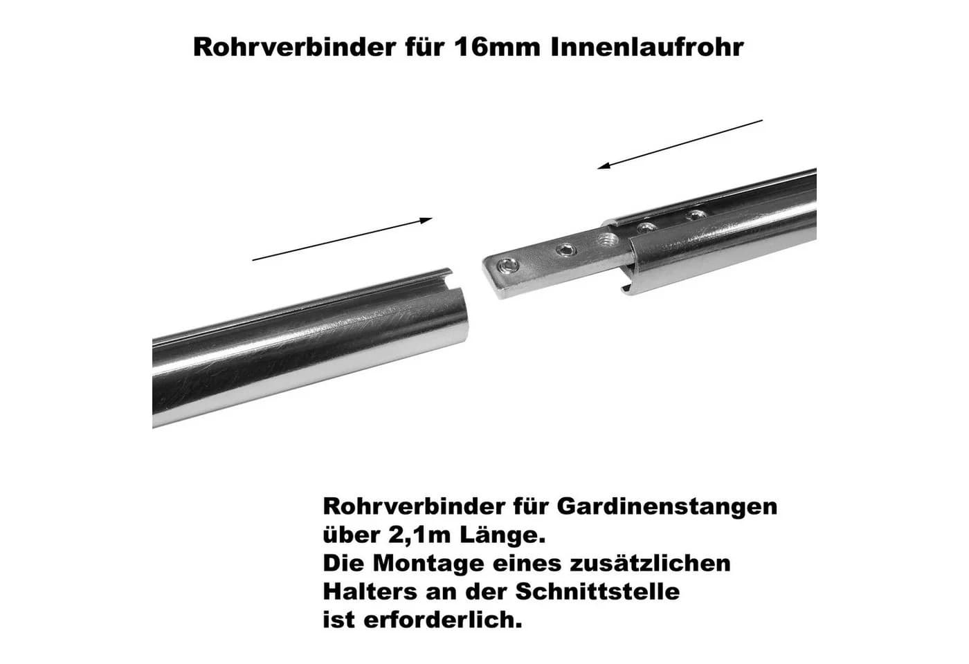 BASIT Gardinenstange 16 mm zweiläufig Edelstahl-Look 120 cm - Bild 4