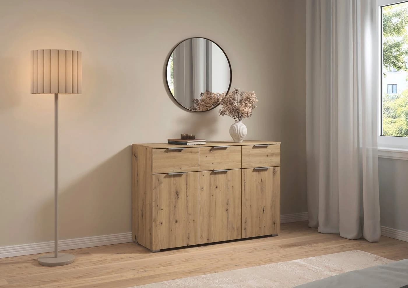 Kombikommode RAUCH Sideboard Schubladenkommode CORTONA Eiche Artisan
