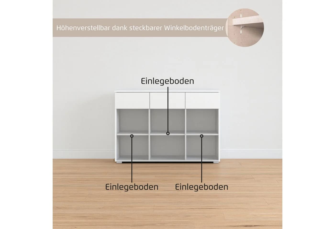 Kombikommode RAUCH Sideboard Schubladenkommode CORTONA Eiche Artisan - Bild 5