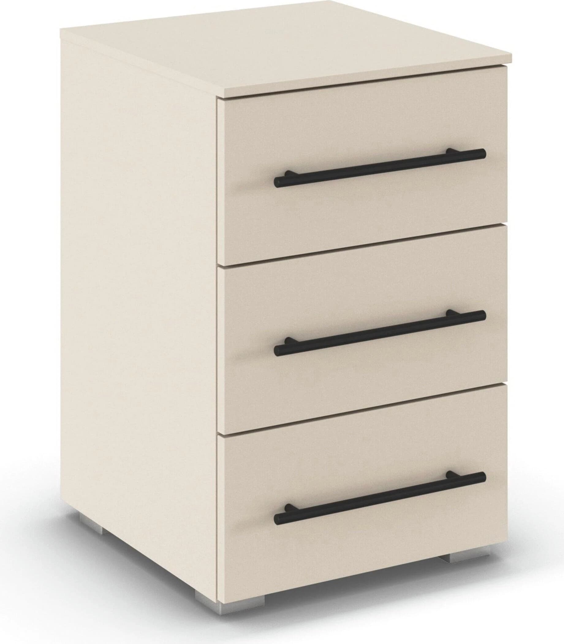 OTTO HOME Nachtkommode RONDO Beige 3 Schubladen Holzwerkstoff
