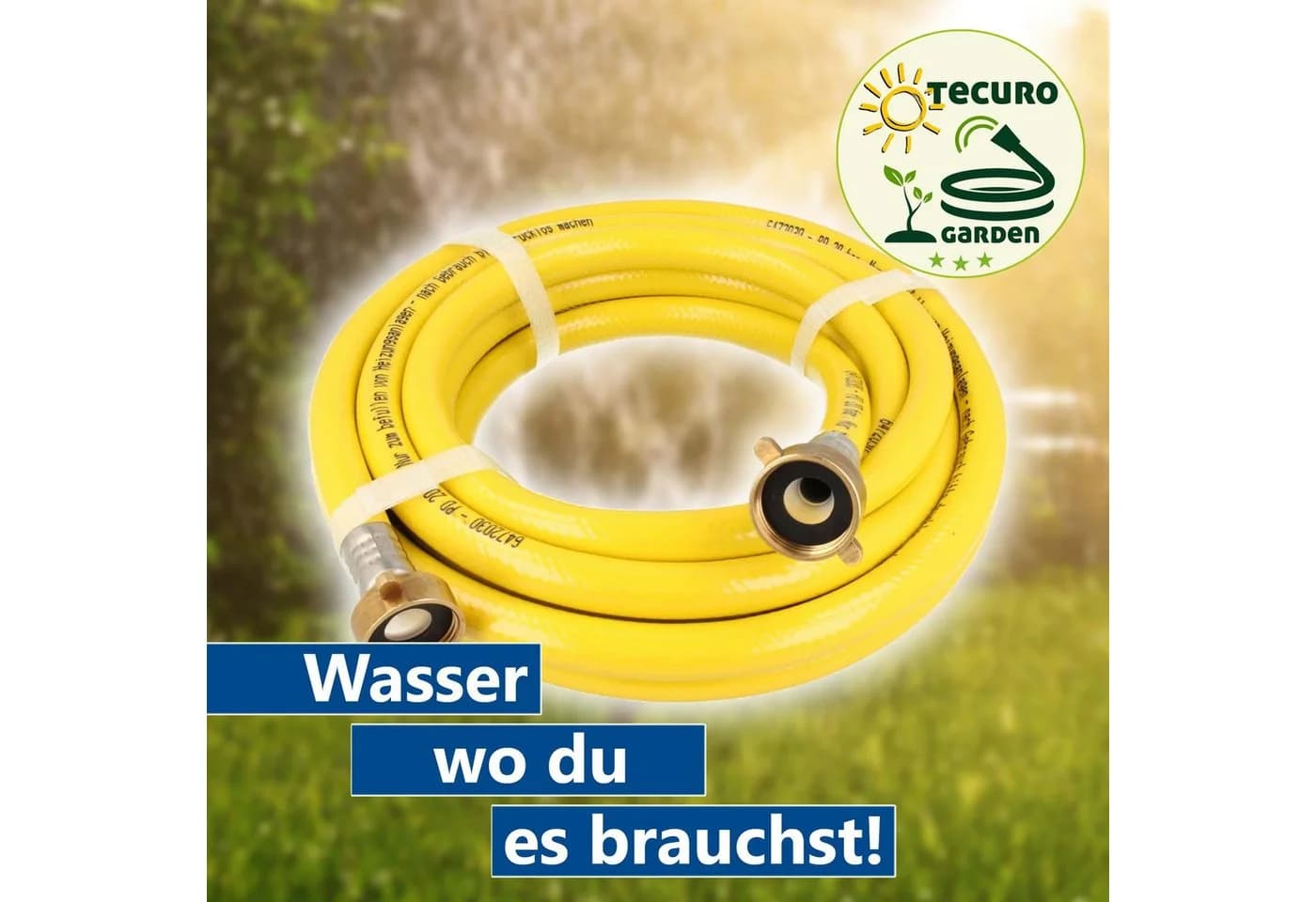 tecuro Bewässerungsschlauch 2,5 m mit Messing-Überwurfmutter - Bild 3