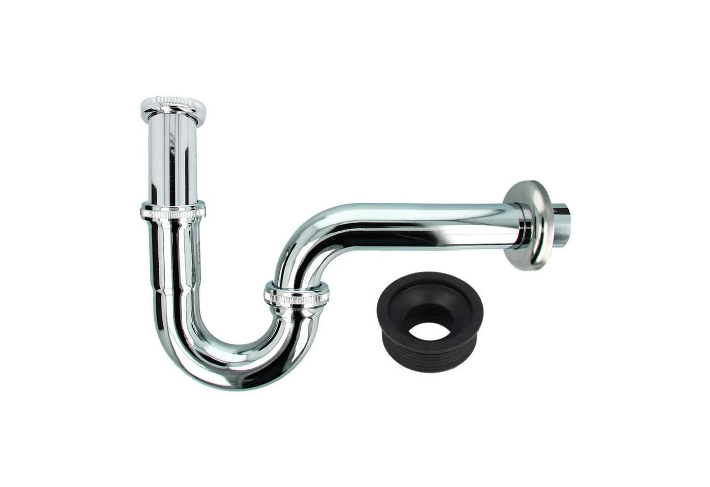 tecuro Siphon EDELSTAHL Röhrengeruchsverschluss für Waschbecken chrom - Bild 2