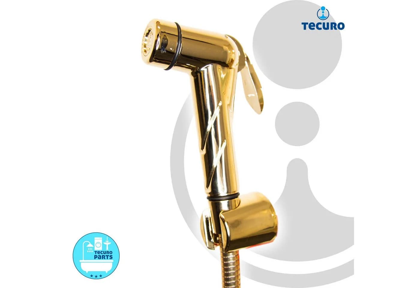 tecuro Bidetarmatur SHATTAF Set Gold 1,20m Schlauch
