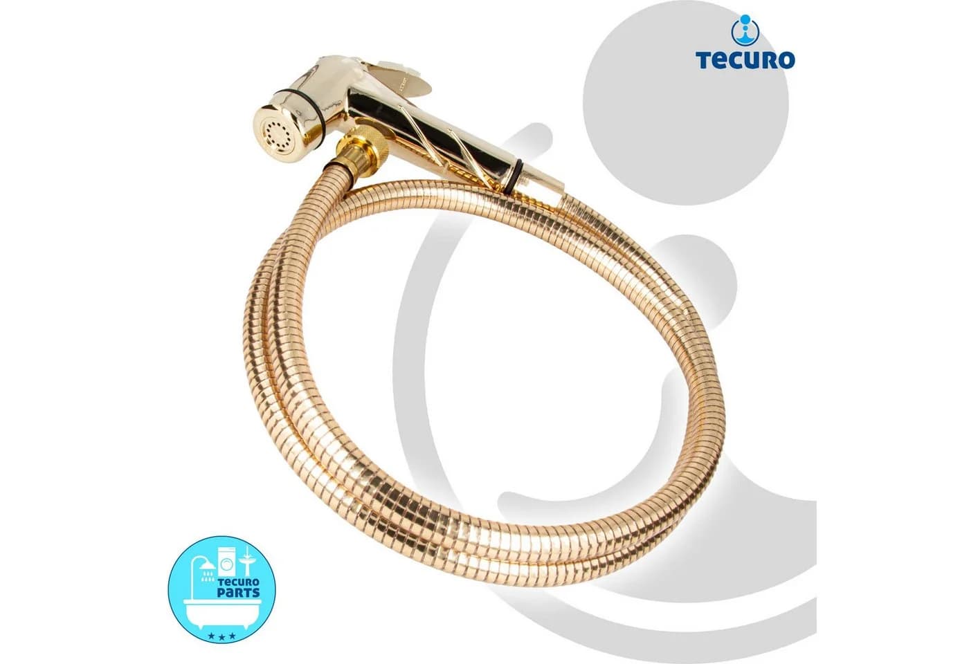 tecuro Bidetarmatur SHATTAF Set Gold 1,20m Schlauch - Bild 3