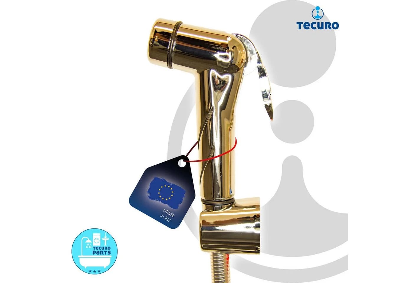 tecuro Bidetarmatur SHATTAF Set Gold 1,20m Schlauch - Bild 4