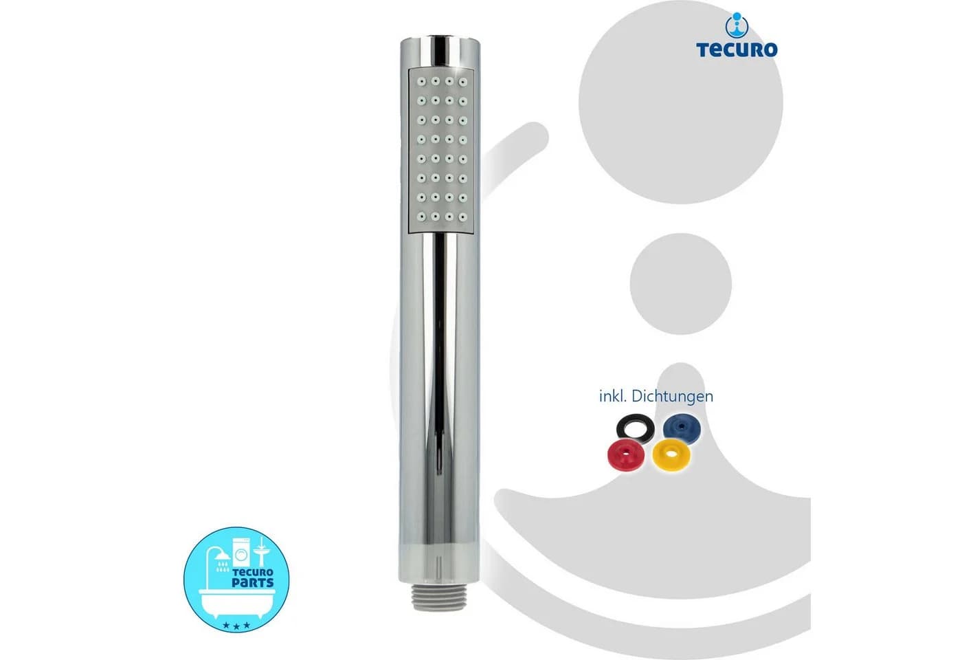 tecuro Duschbrause DESIGN ew-030 Silber Antikalkdüsen