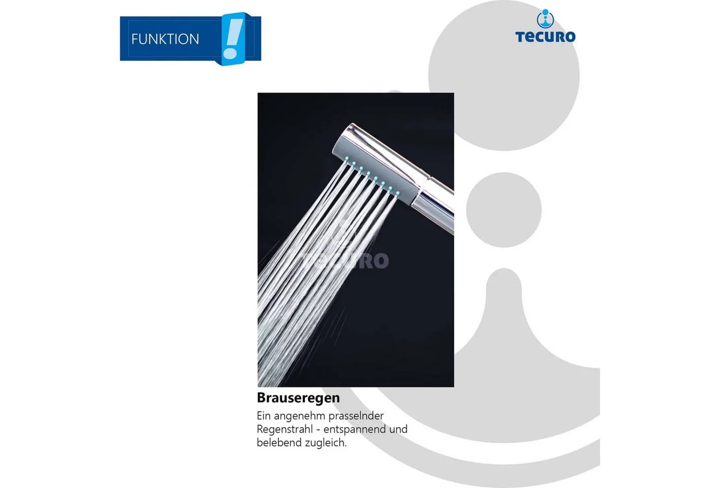 tecuro Duschbrause DESIGN ew-030 Silber Antikalkdüsen - Bild 4