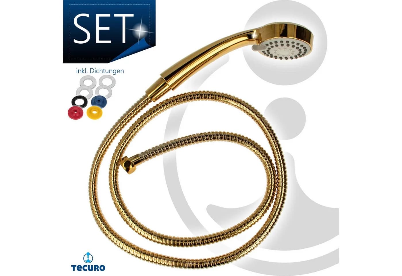 tecuro Handbrause ew-080 Gold 3-Funktionen Anti-Kalk - Bild 4