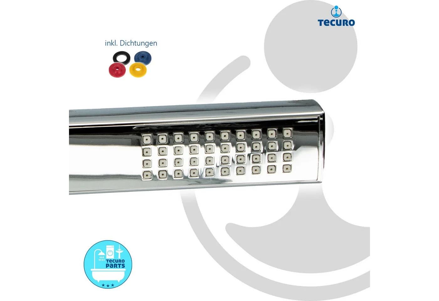 tecuro Duschbrause DESIGN Stabhandbrause ew-036 Antikalkdüsen 1-strahlig silber - Bild 3