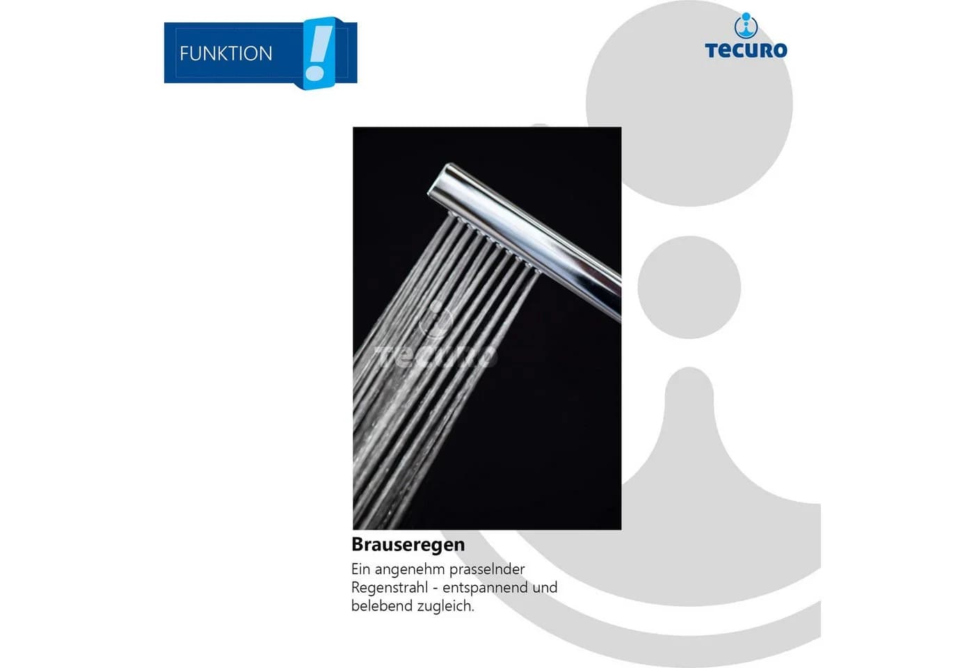 tecuro Duschbrause DESIGN Stabhandbrause ew-036 Antikalkdüsen 1-strahlig silber - Bild 4