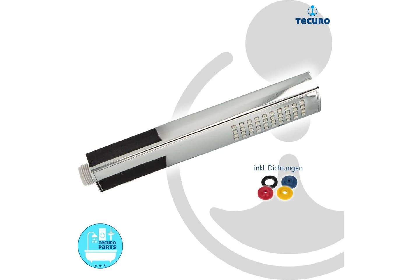 tecuro Duschbrause DESIGN Stabhandbrause ew-036 Antikalkdüsen 1-strahlig silber - Bild 5