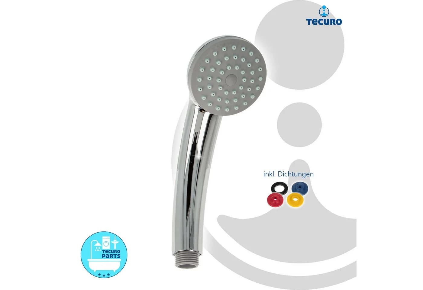 tecuro Handbrause ew-easy Brauseregen Silber Antikalkdüsen - Bild 3