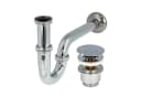 tecuro Siphon extra lang mit Pop Up Ablaufventil verchromt für Waschtisch Bild 2