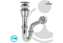 tecuro Siphon extra lang mit Pop Up Ablaufventil verchromt für Waschtisch Bild 3