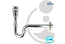 tecuro Siphon extra lang mit Pop Up Ablaufventil verchromt für Waschtisch Bild 4