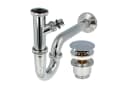tecuro Siphon mit Pop-Up Ablaufventil verchromt Set für Waschtisch Bild 2