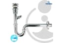tecuro Siphon mit Pop-Up Ablaufventil verchromt Set für Waschtisch Bild 4