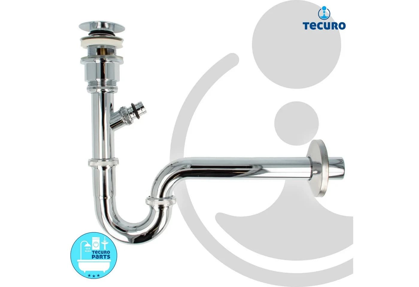 tecuro Siphon mit Pop-Up Ablaufventil verchromt Set für Waschtisch - Bild 4