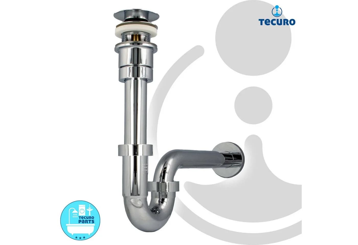 tecuro Siphon Set mit Pop-Up Ablaufventil für Waschtisch - Bild 3